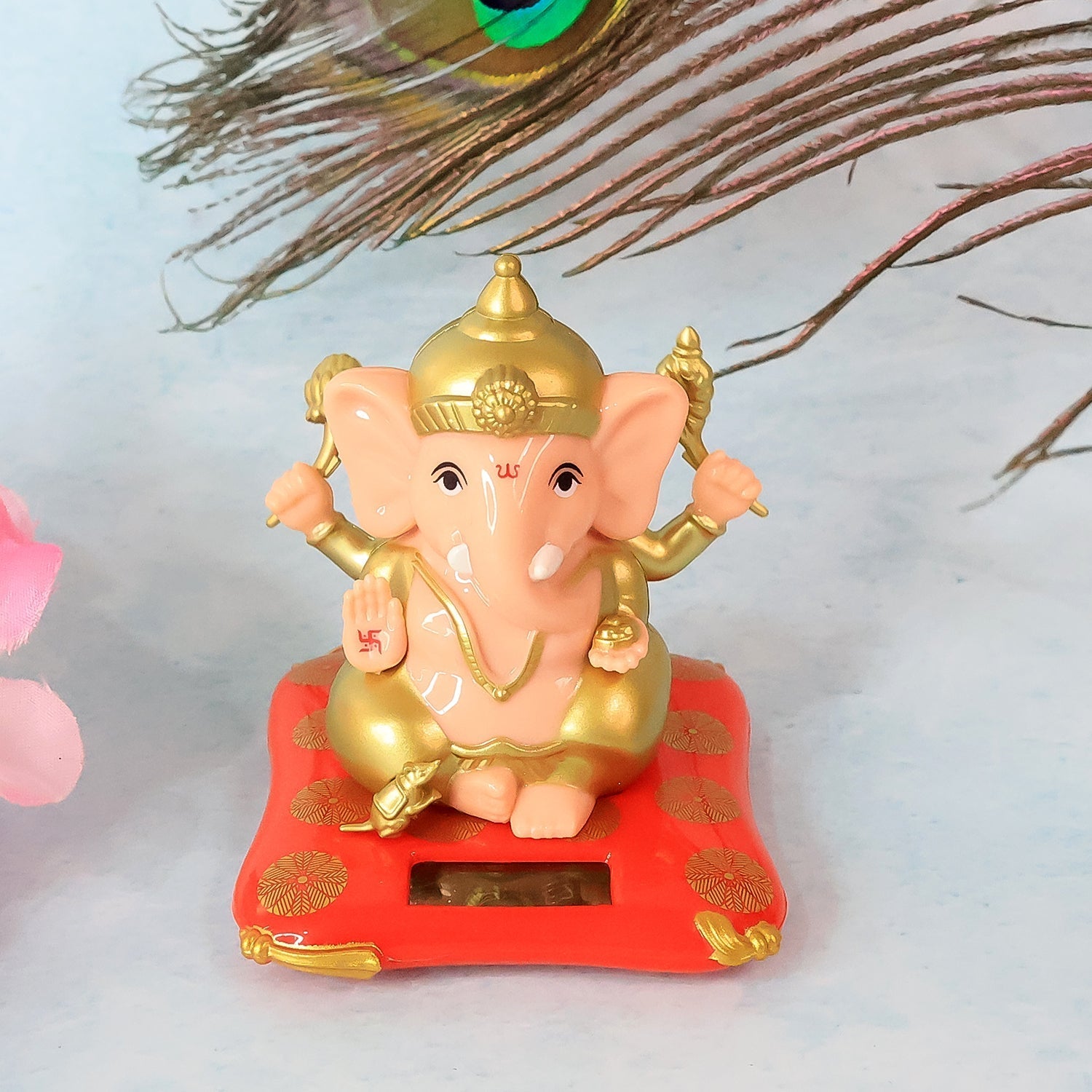Decorative Medium Lord Ganesh Idol Decorative Statue with Solar-Powered Base (1 Pc) Decorative Medium Lord Ganesh Idol Decorative Statue with Solar-Powered Base (1 Pc)